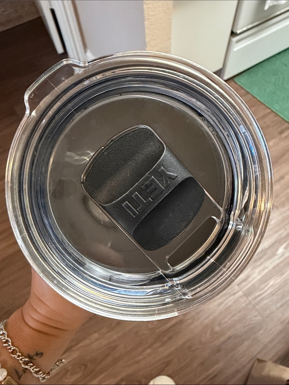 Yeti Green Tumbler with Copper Accents and Longhorn Flag Design - Picture 2 of 3